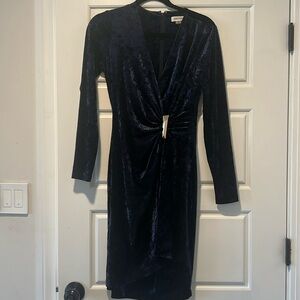 Deep blue wrap style dress